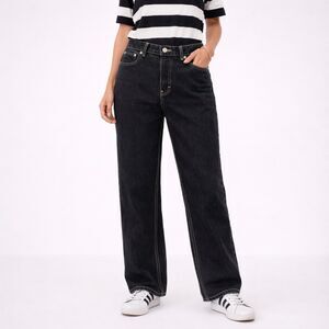 Tommy Hilfiger Vintage Y2K Black Wash Straight Leg Baggy Triple T Jeans Size 10